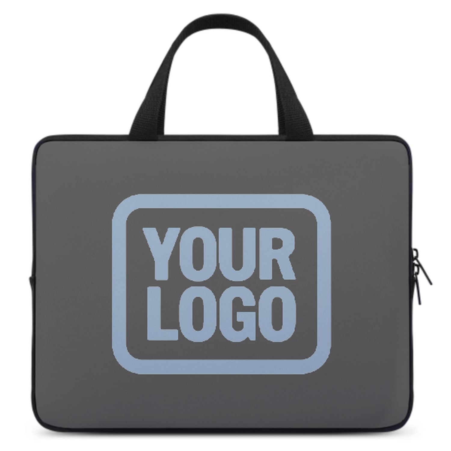 Borsa per laptop personalizzata grigio scuro azzurro