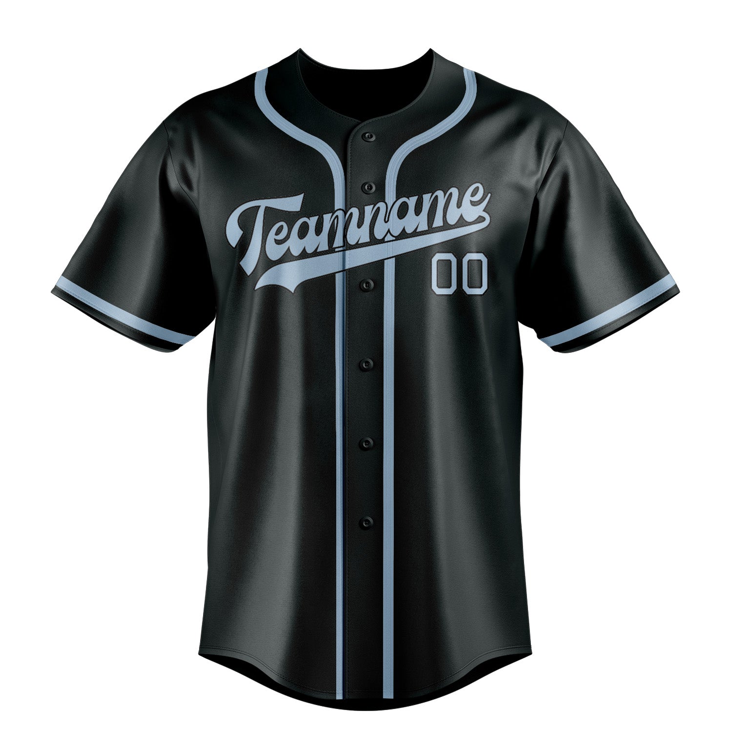 Benutzerdefiniertes Professionelles Dunkelgrau Hellblau Baseballtrikot