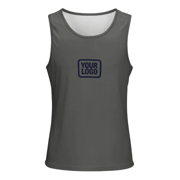 Maßgeschneidertes Dunkelgrau Stahlblau Herren Tanktop