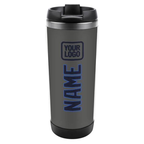 Tazza personalizzata in acciaio inossidabile blu acciaio grigio scuro