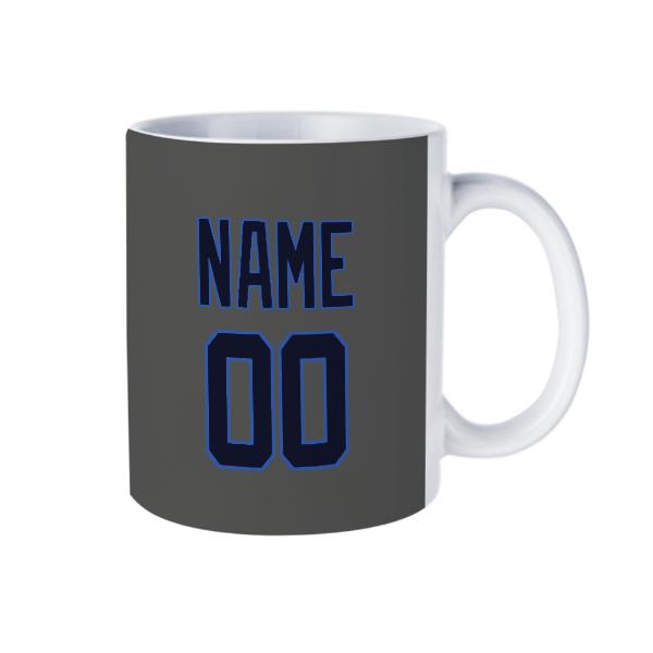 Tazza personalizzata in acciaio grigio scuro e blu
