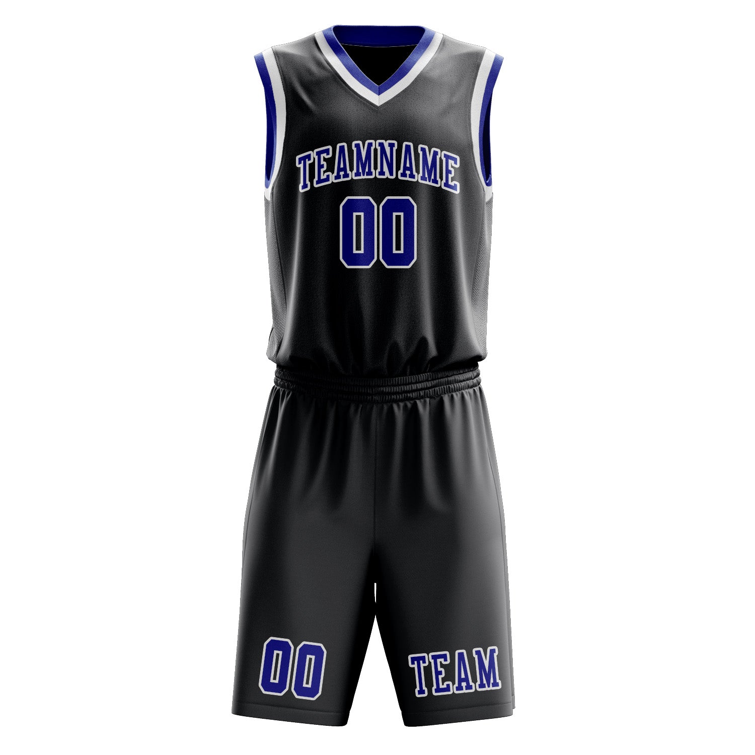 Benutzerdefiniertes Professionelles Dunkelgrau Himmelblau Basketballtrikot-Set