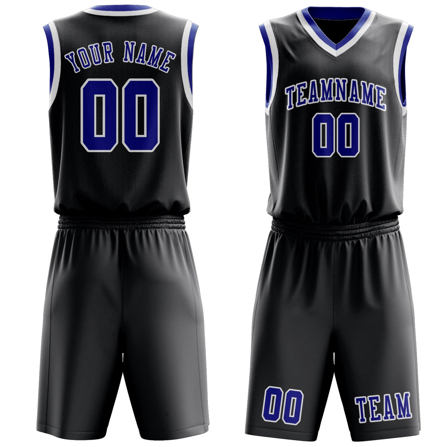 Benutzerdefiniertes Professionelles Dunkelgrau Himmelblau Basketballtrikot-Set