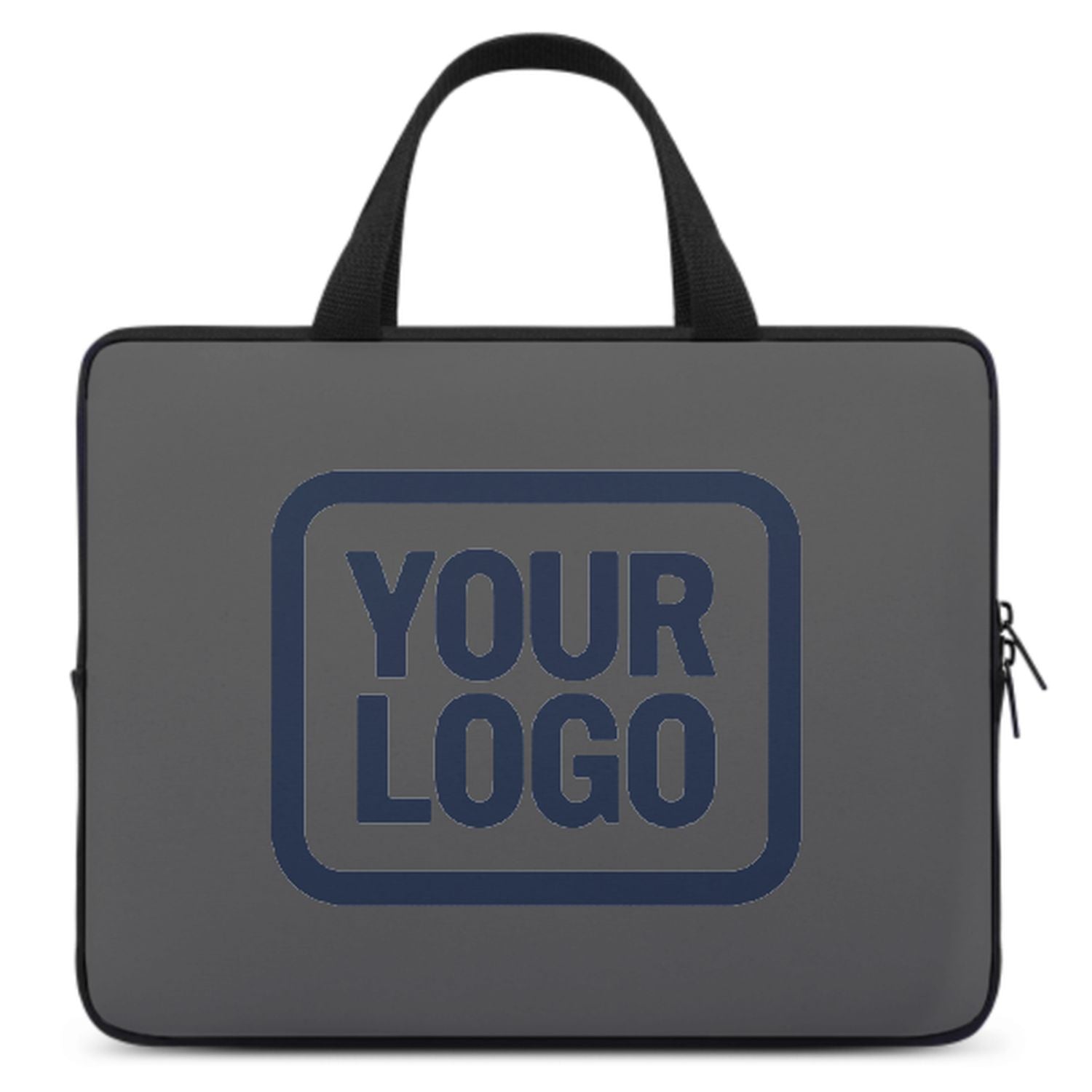 Borsa per laptop personalizzata grigio scuro e blu