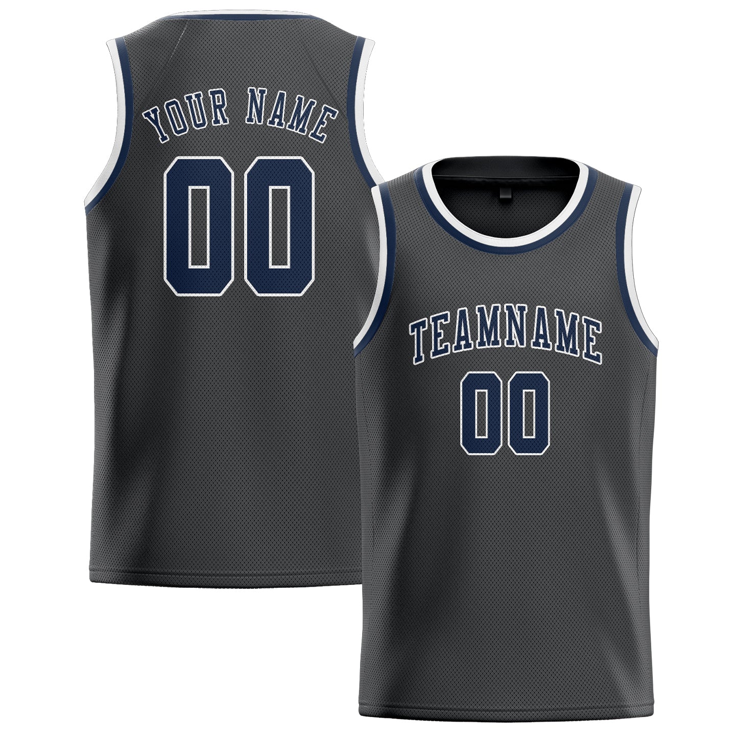 Benutzerdefiniertes Professionelles Dunkelgrau Marineblau Basketballtrikot