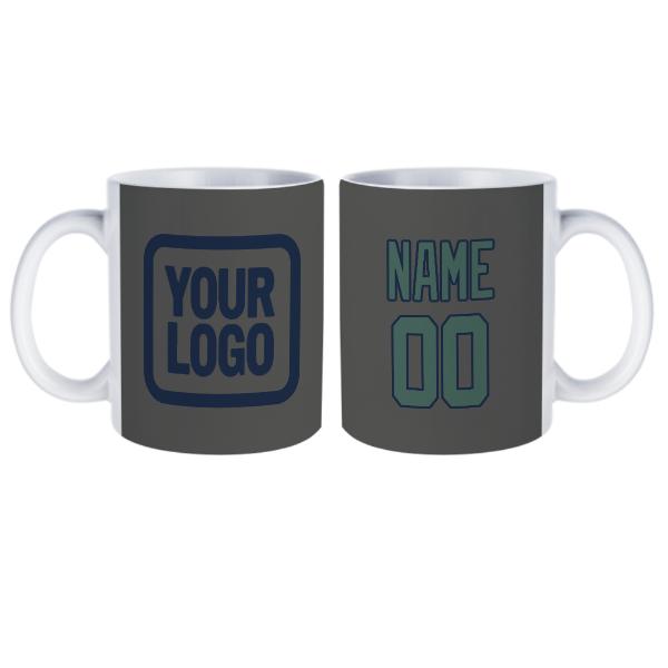 Tazza personalizzata grigio scuro verde acqua