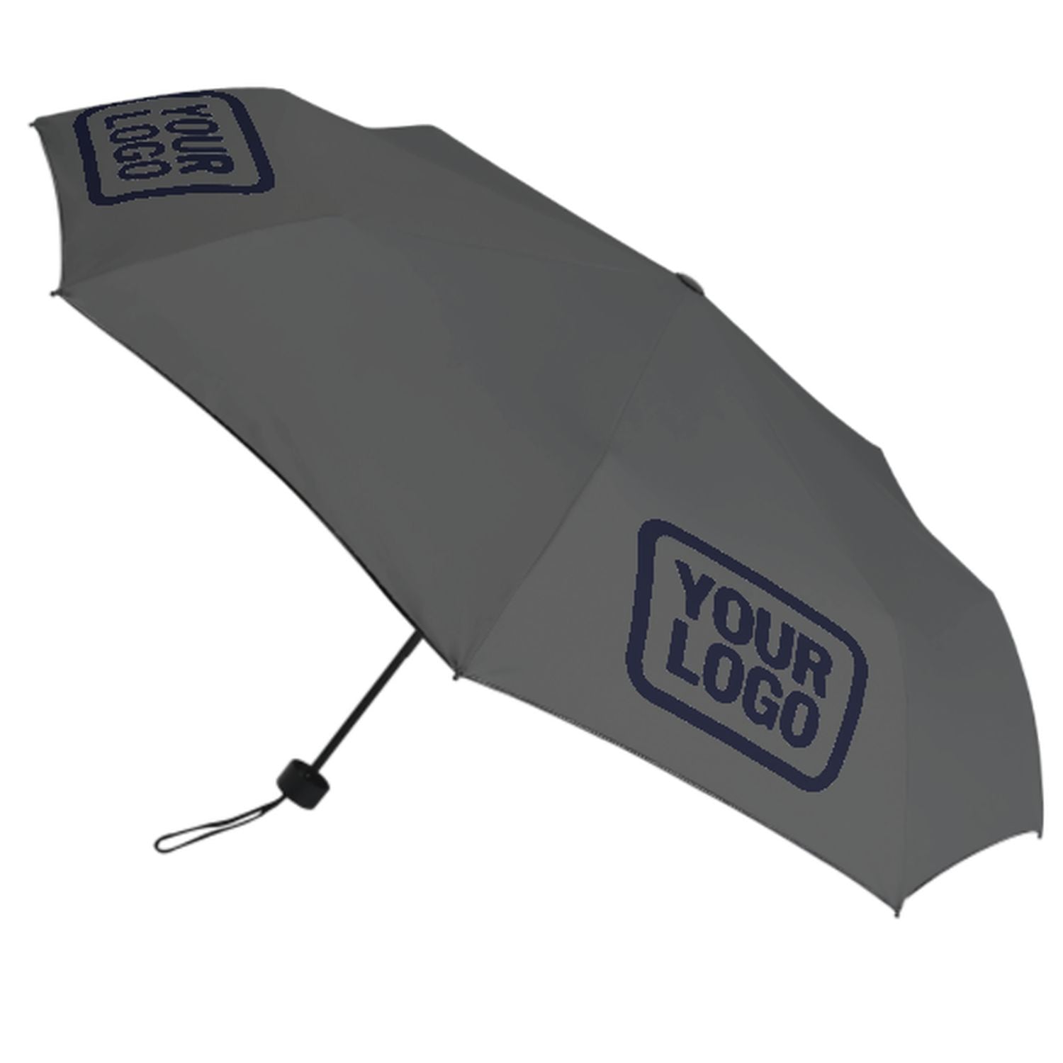 Maßgeschneidertes Dunkelgrau Stahlblau Automatik-Regenschirm