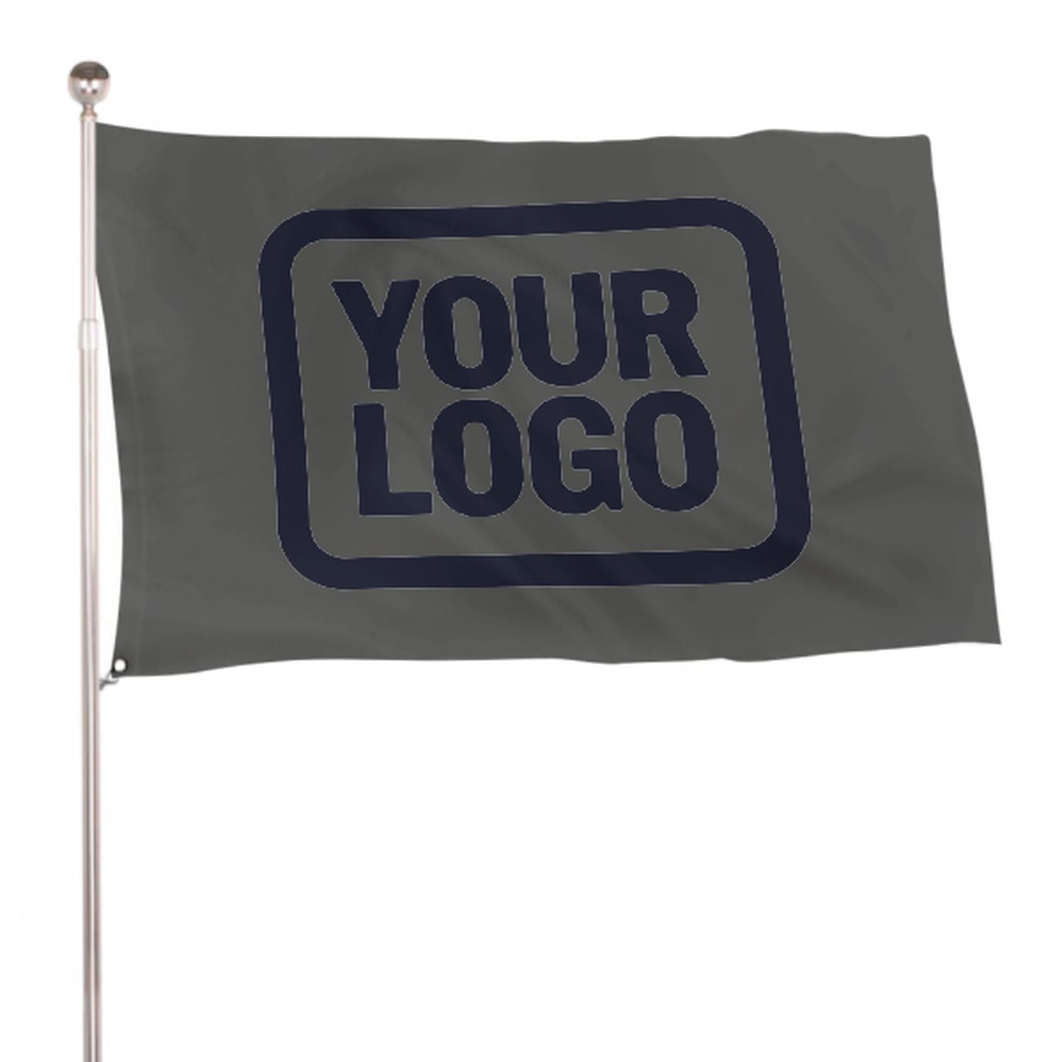 Maßgeschneidertes Dunkelgrau Stahlblau Flagge