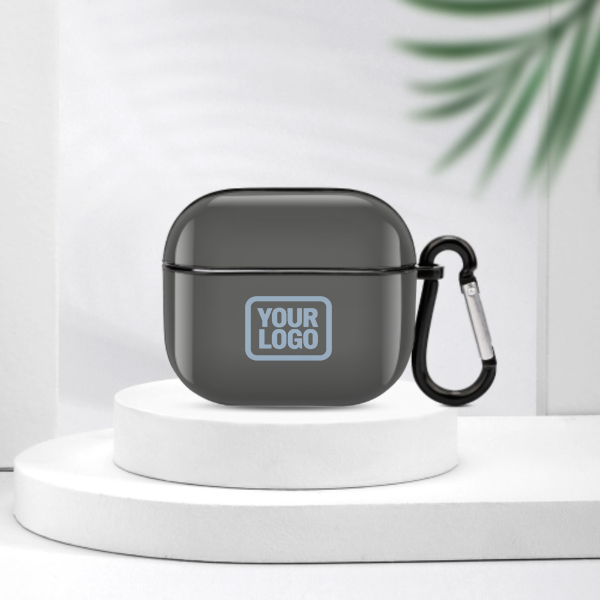 Maßgeschneidertes Dunkelgrau Hellblau AirPods-Hülle (3. Generation)