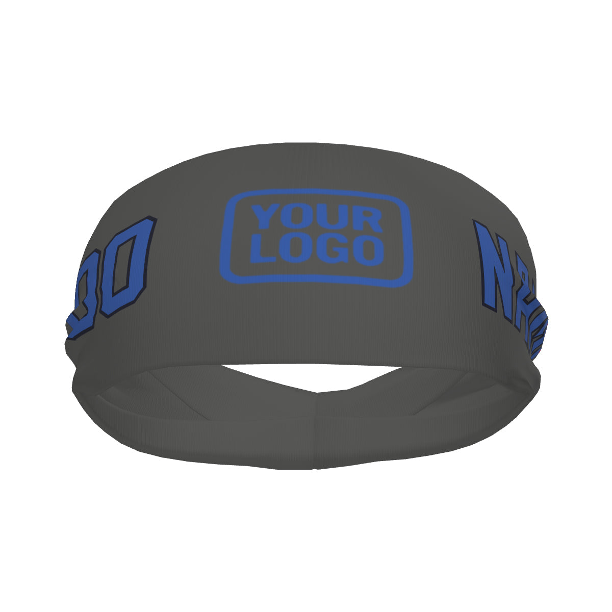 Maßgeschneidertes Dunkelgrau Himmelblau Sport Stirnband