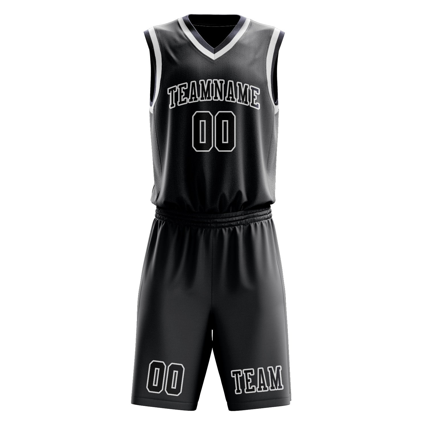 Benutzerdefiniertes Professionelles Dunkelgrau Stahlblau Basketballtrikot-Set
