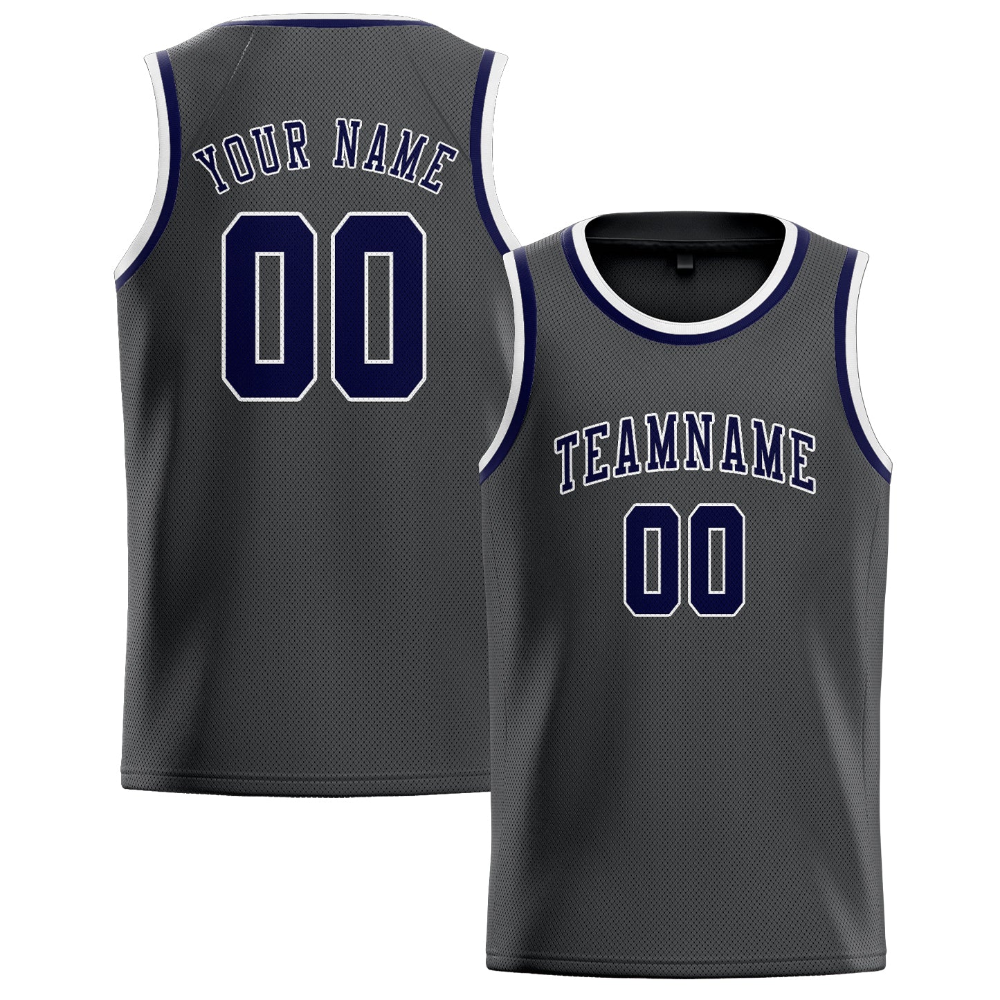 Benutzerdefiniertes Professionelles Dunkelgrau Stahlblau Basketballtrikot