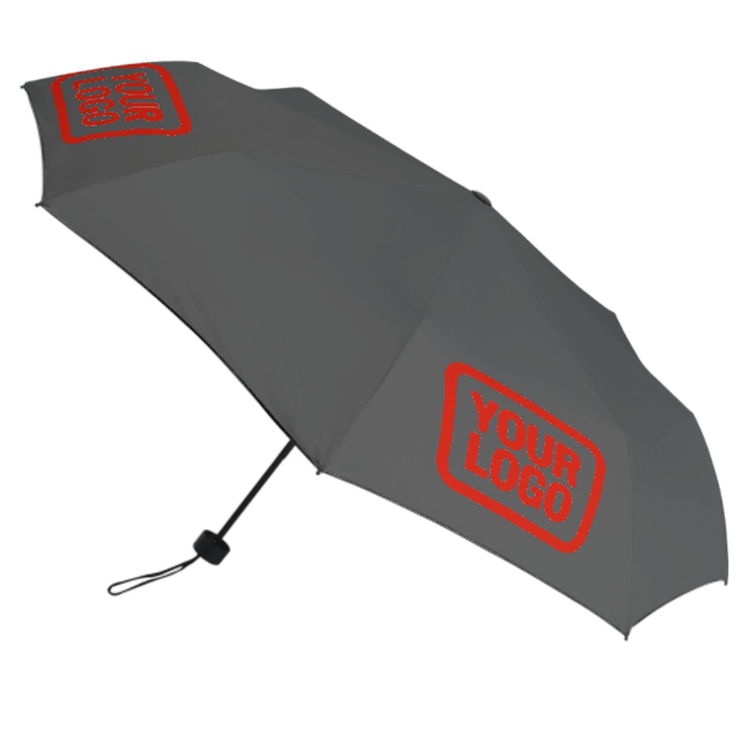 Maßgeschneidertes Dunkelgrau Orangerot Automatik-Regenschirm