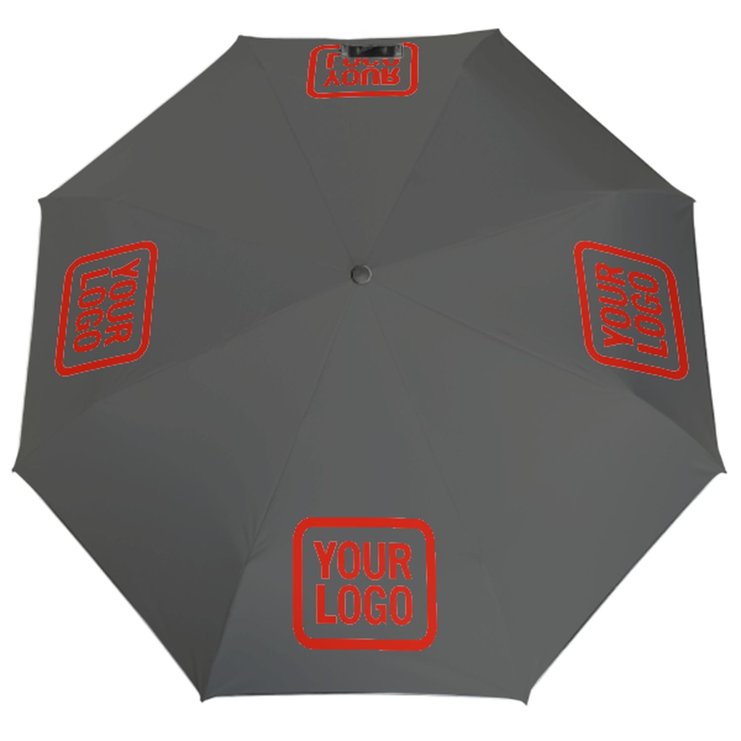 Maßgeschneidertes Dunkelgrau Orangerot Automatik-Regenschirm