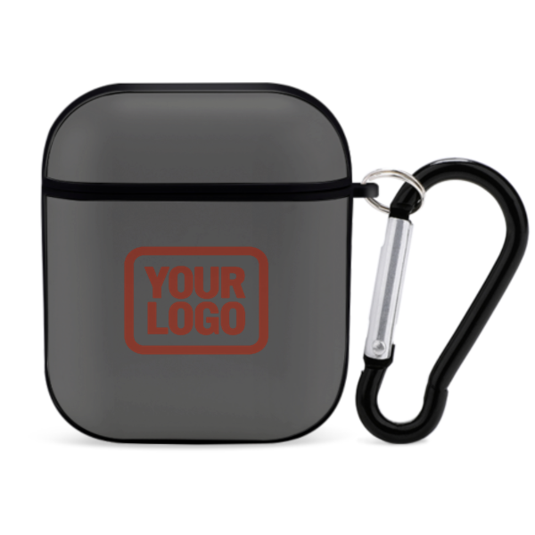 Maßgeschneidertes Dunkelgrau Korallenrot AirPods-Hülle