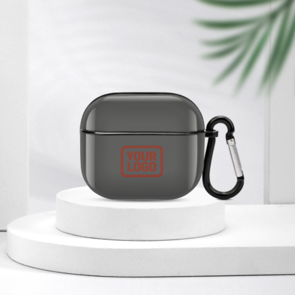 Maßgeschneidertes Dunkelgrau Korallenrot AirPods-Hülle (3. Generation)