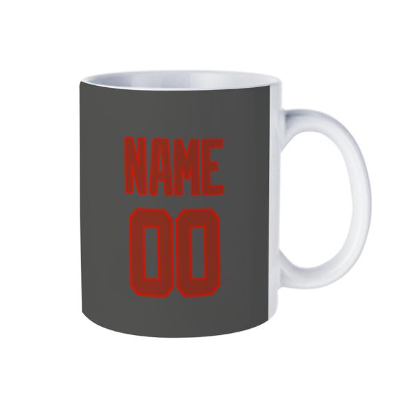 Tazza personalizzata grigio scuro corallo rosso