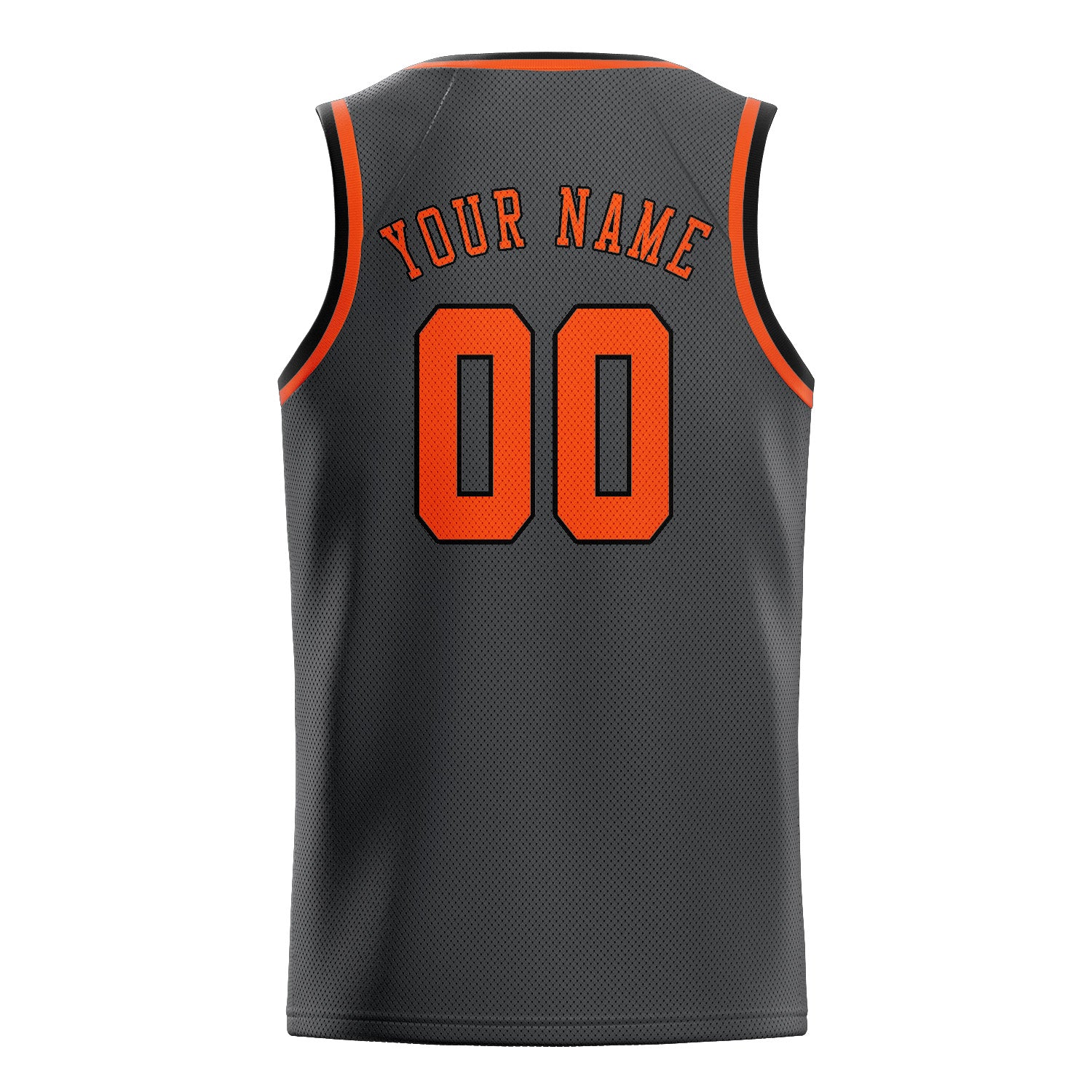 Benutzerdefiniertes Professionelles Dunkelgrau Orangerot Basketballtrikot