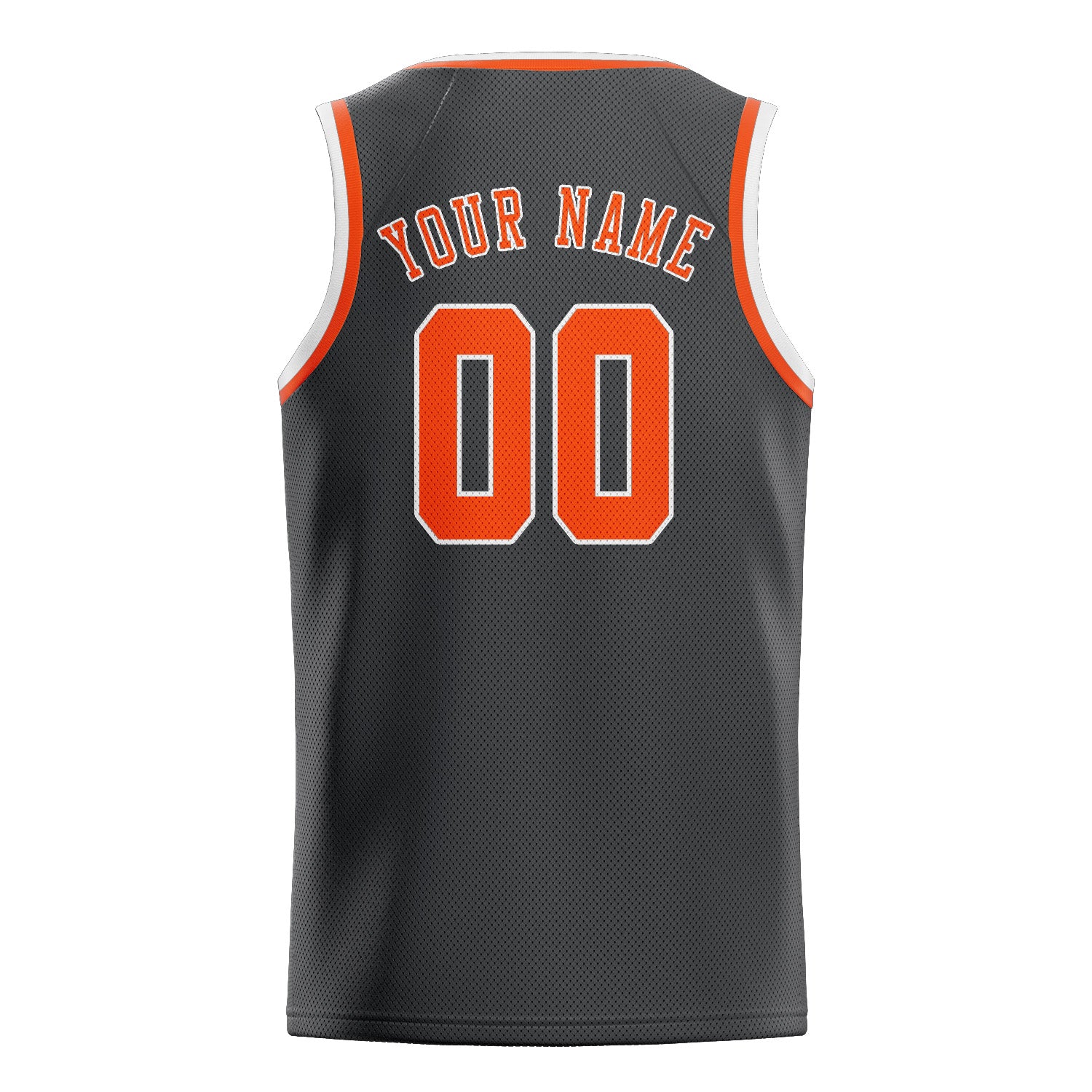 Benutzerdefiniertes Professionelles Dunkelgrau Orangerot Basketballtrikot