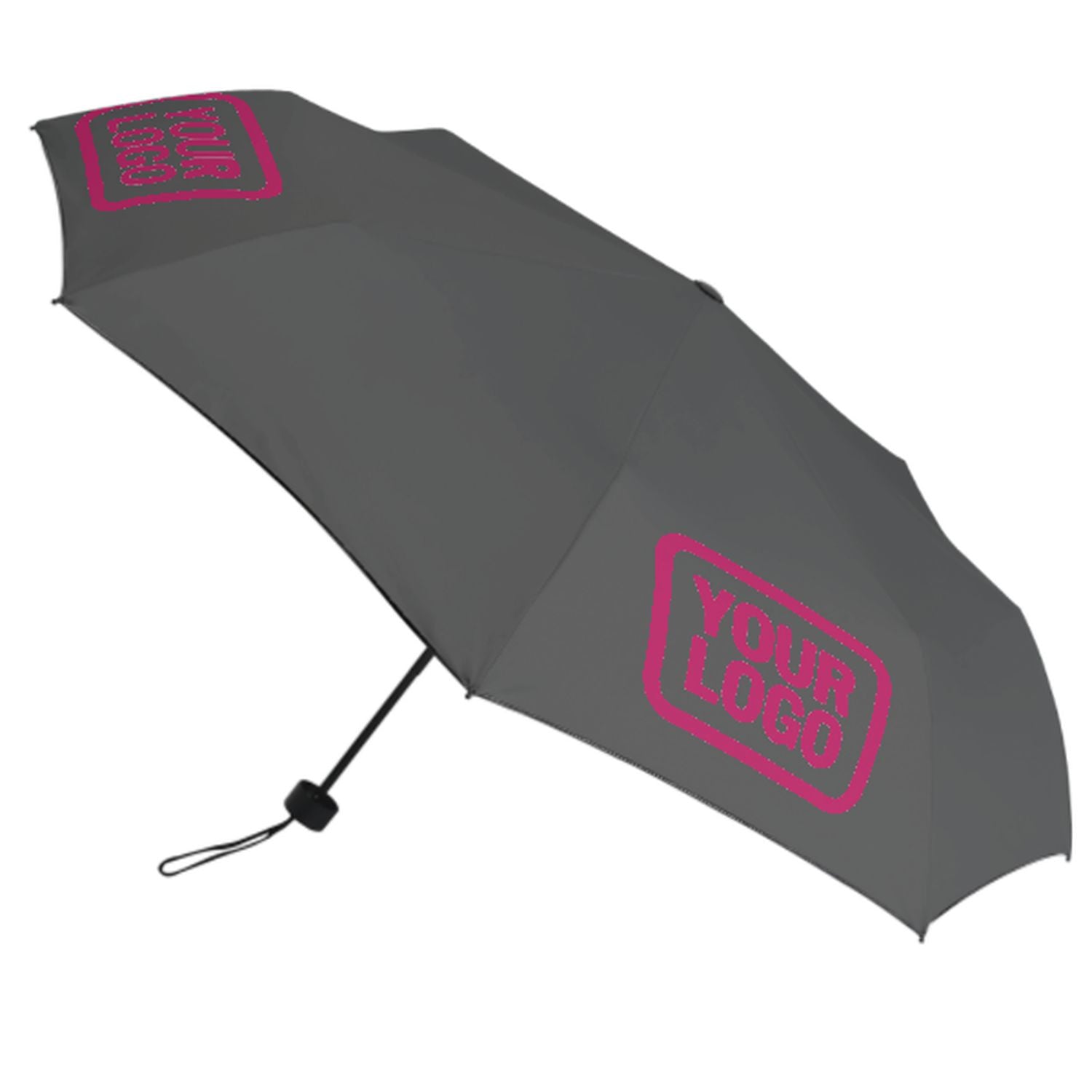 Maßgeschneidertes Dunkelgrau Rosarot Automatik-Regenschirm