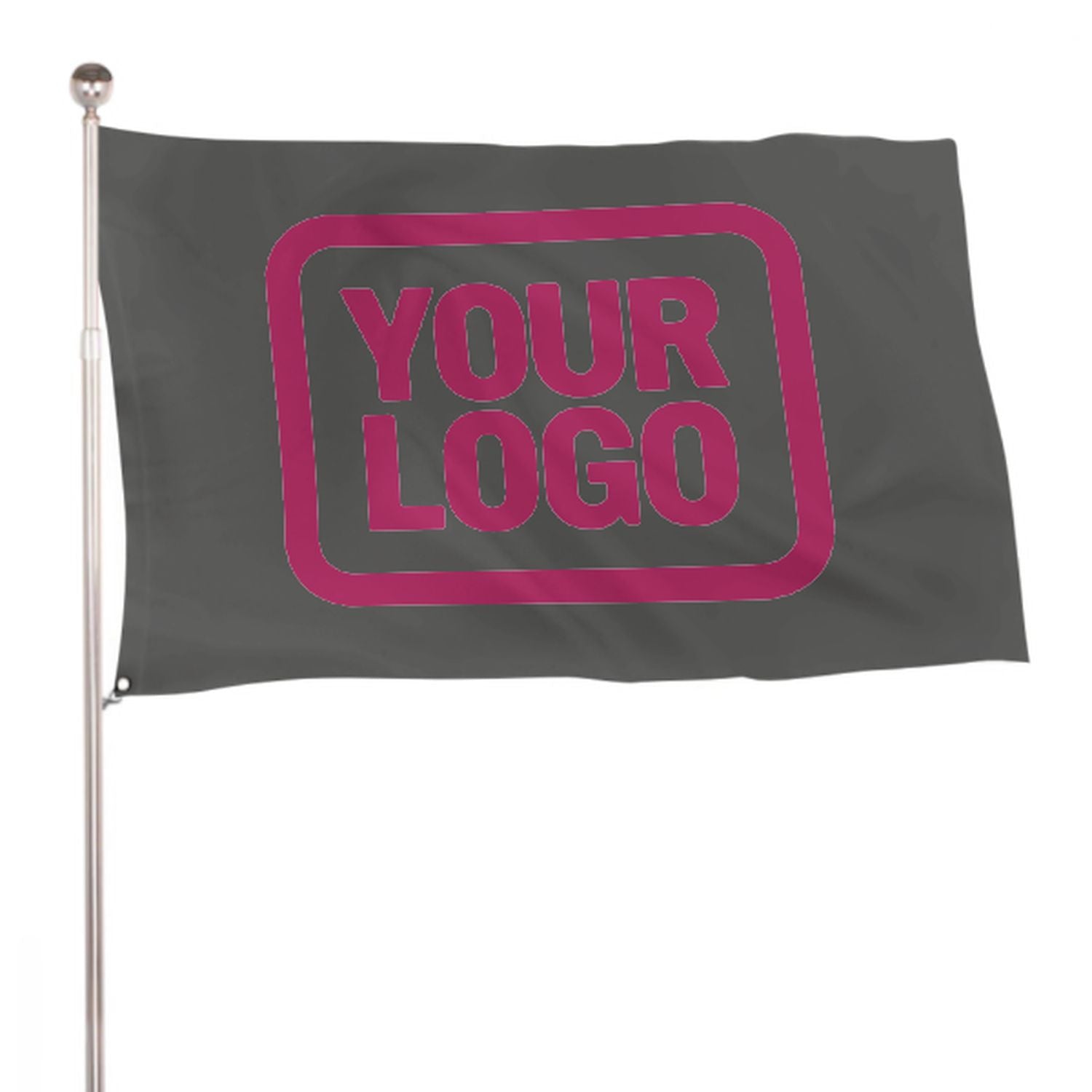 Maßgeschneidertes Dunkelgrau Rosarot Flagge