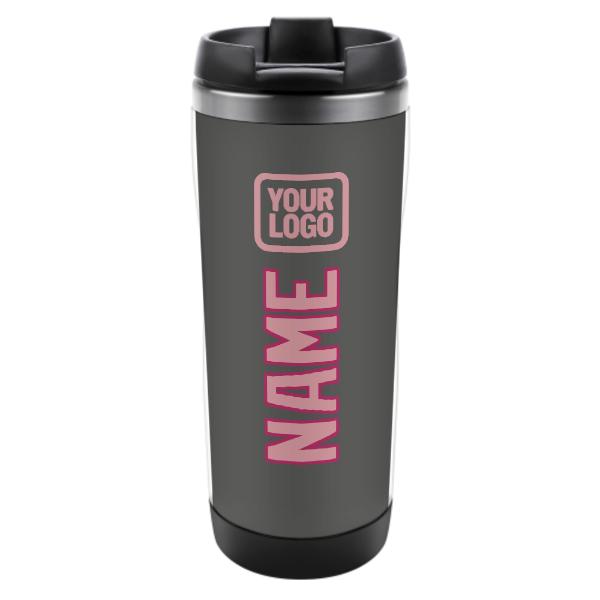 Tazza personalizzata in acciaio inossidabile grigio scuro rosa