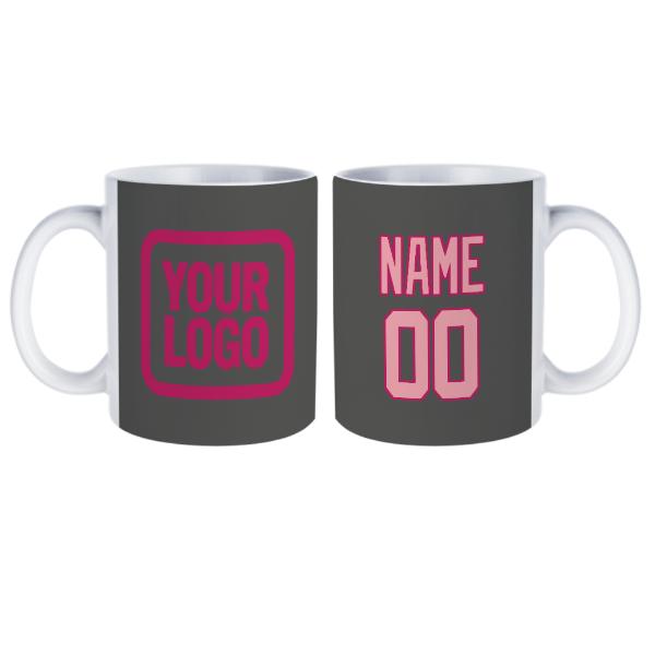 Tazza personalizzata grigio scuro rosa