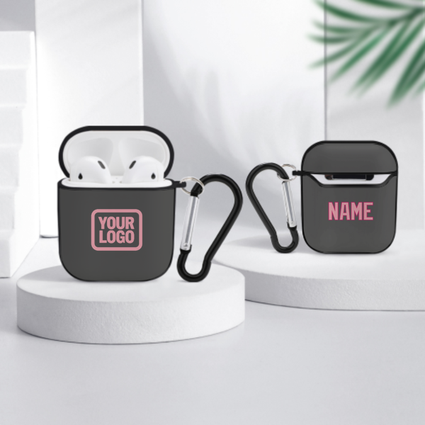 Maßgeschneidertes Dunkelgrau Rosa AirPods-Hülle
