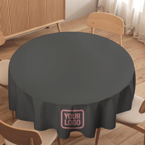 Maßgeschneidertes Dunkelgrau Rosa Runde Tischdecke