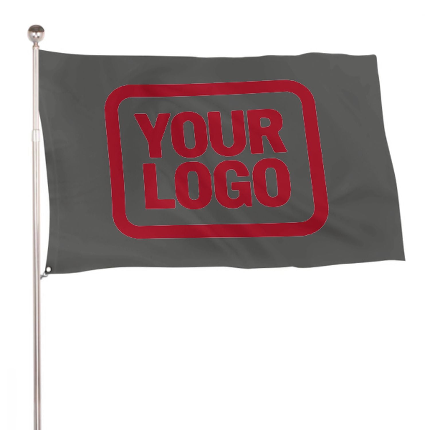 Maßgeschneidertes Dunkelgrau Rot Flagge