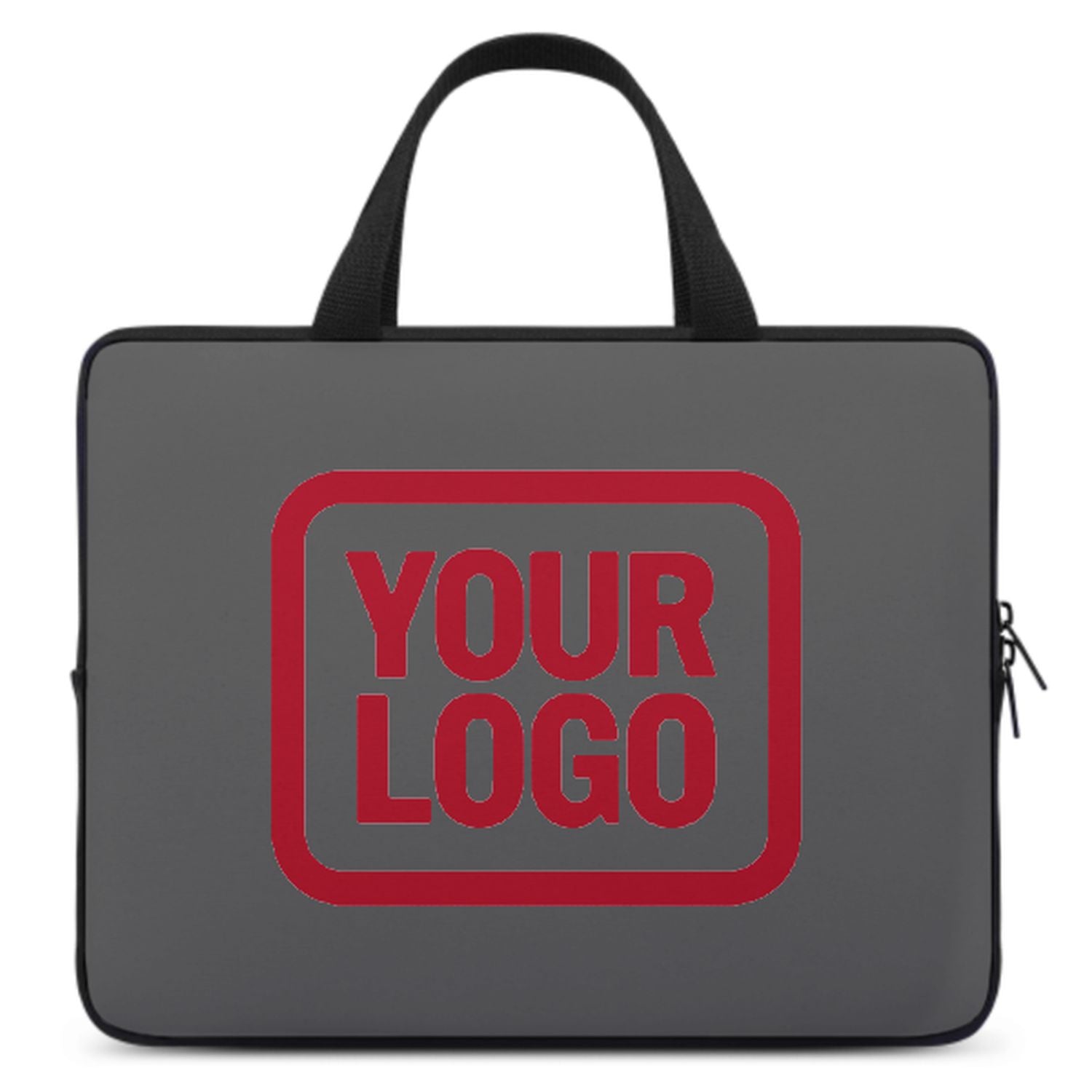 Borsa per laptop personalizzata grigio scuro e rossa