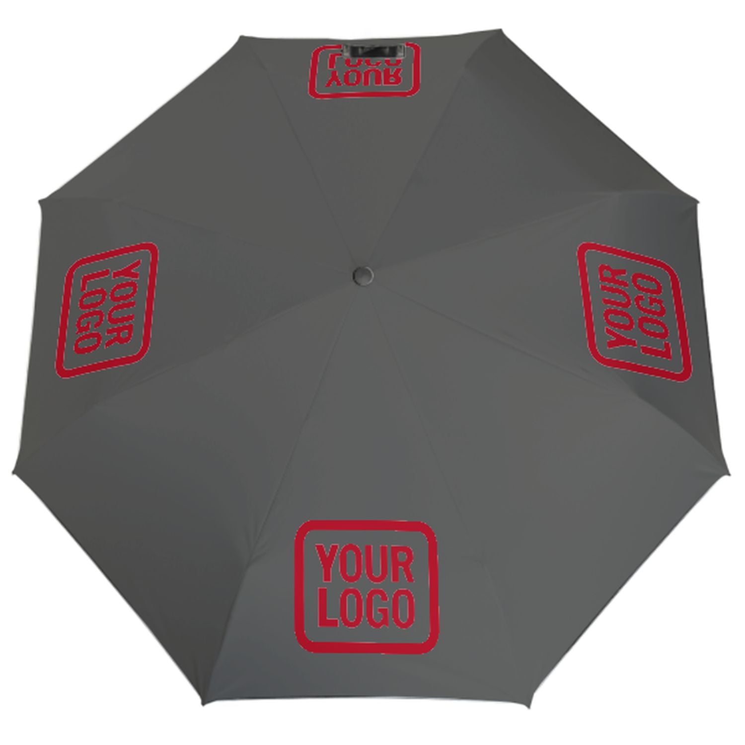 Maßgeschneidertes Dunkelgrau Rot Automatik-Regenschirm