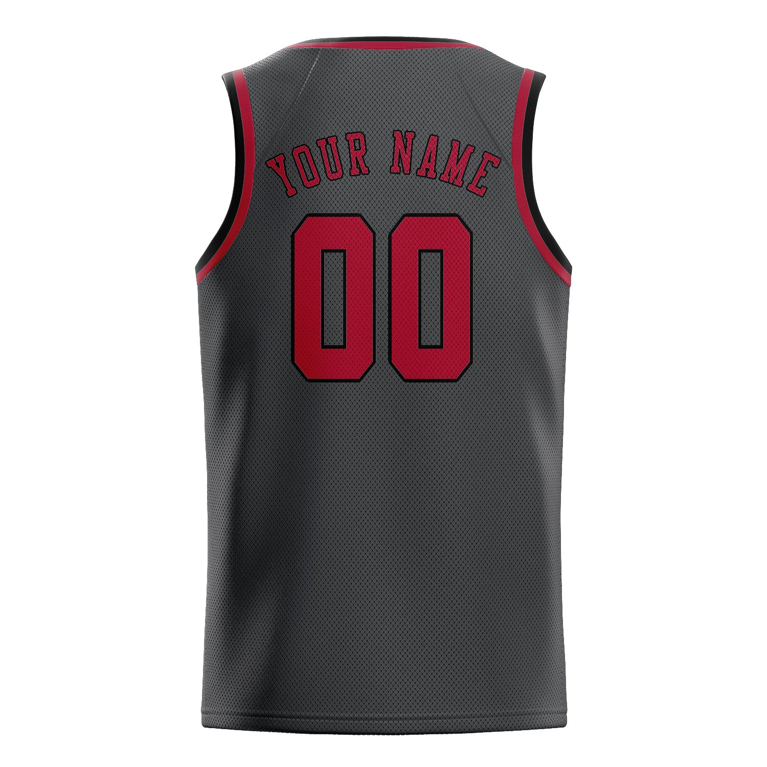 Benutzerdefiniertes Professionelles Dunkelgrau Rot Basketballtrikot
