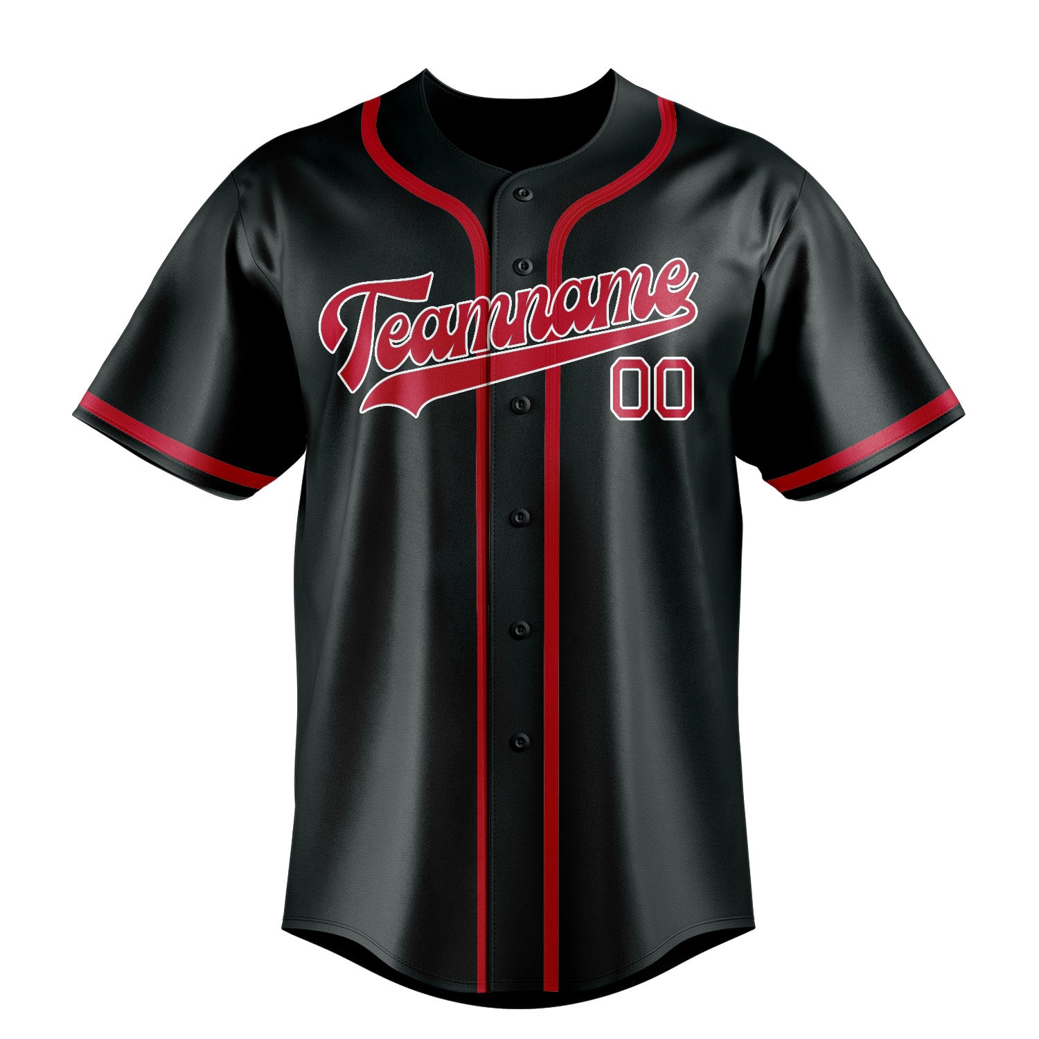 Benutzerdefiniertes Professionelles Dunkelgrau Rot Baseballtrikot
