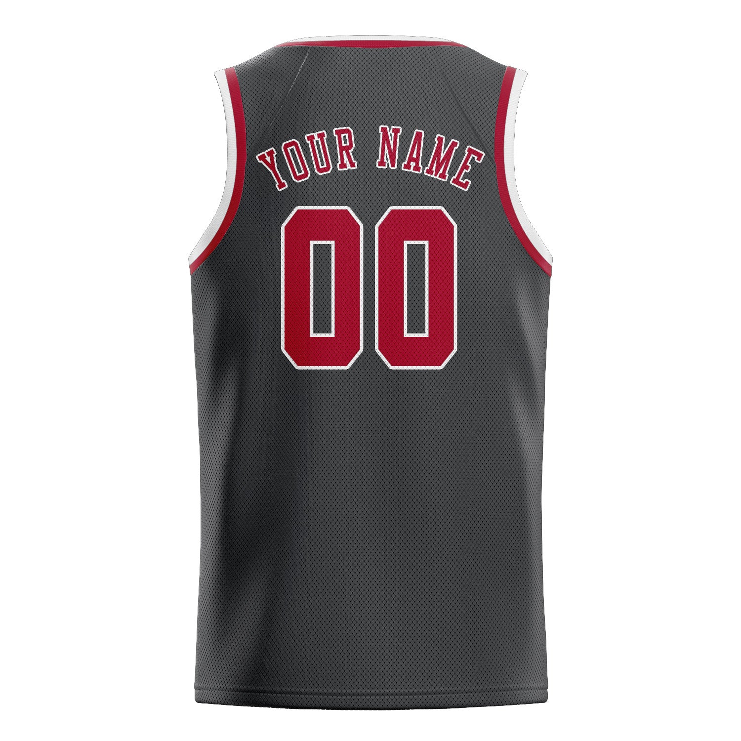 Benutzerdefiniertes Professionelles Dunkelgrau Rot Basketballtrikot