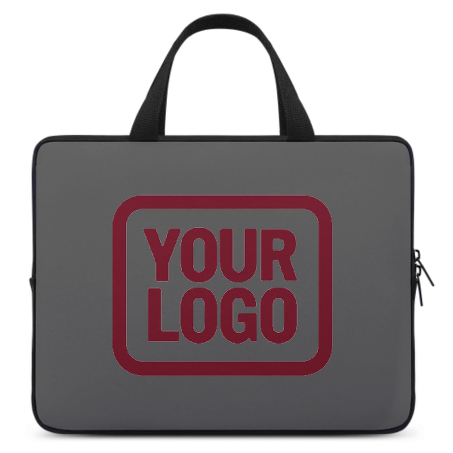 Borsa per laptop personalizzata grigio scuro e rosso cremisi