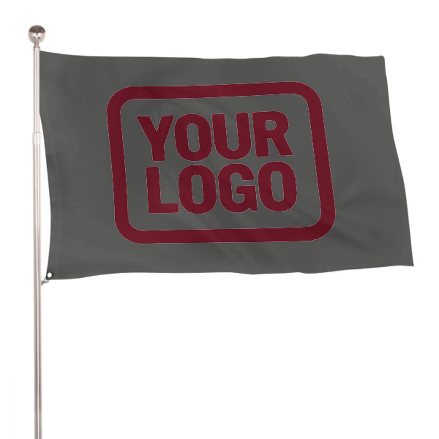 Maßgeschneidertes Dunkelgrau Karmesinrot Flagge