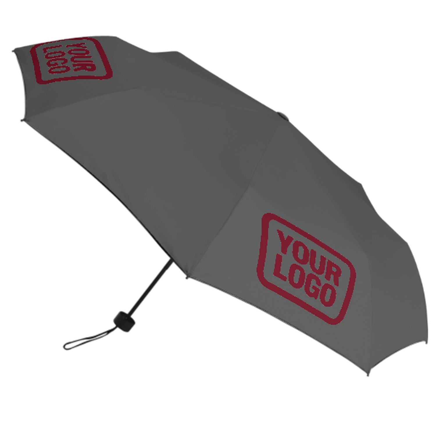 Maßgeschneidertes Dunkelgrau Karmesinrot Automatik-Regenschirm