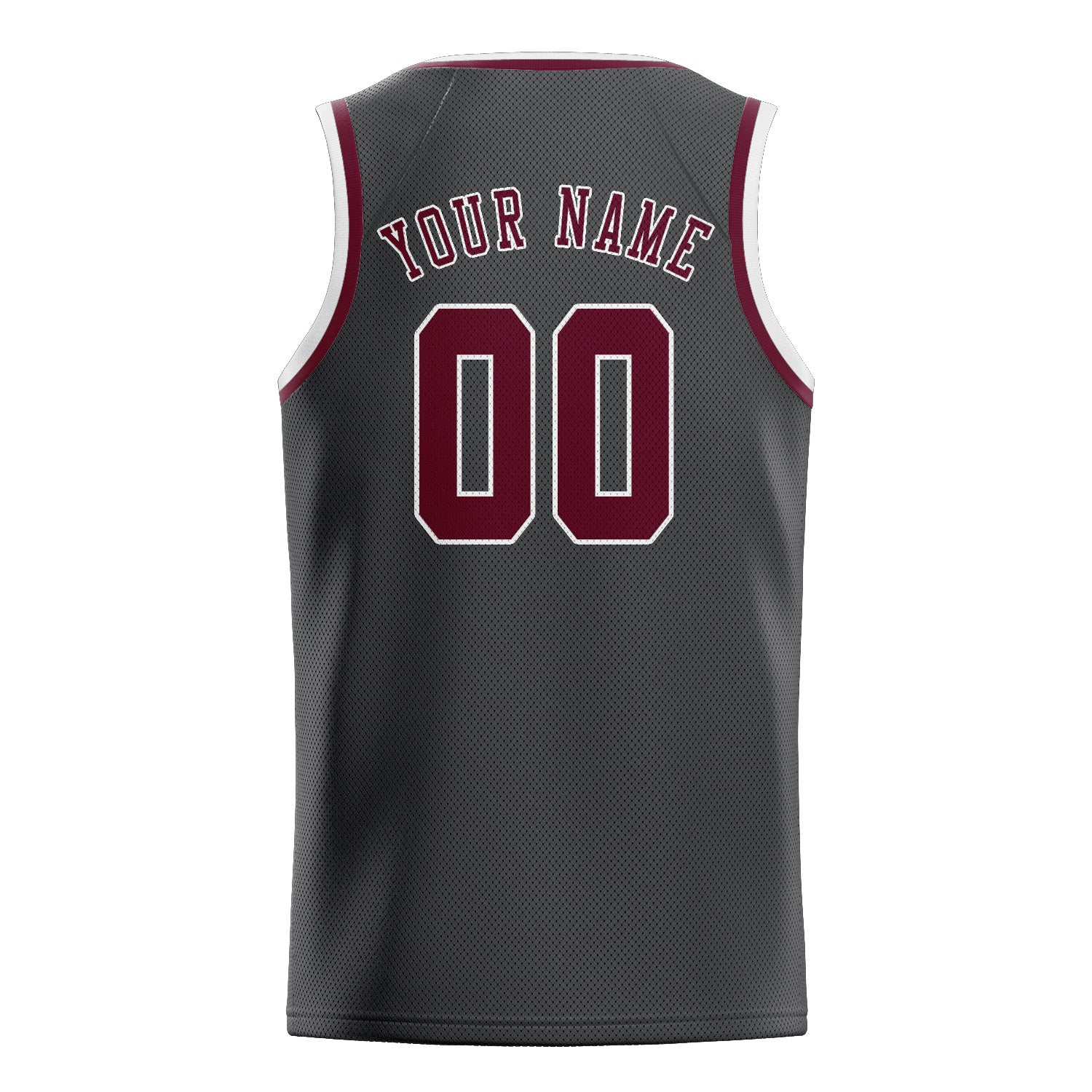 Benutzerdefiniertes Professionelles Dunkelgrau Karmesinrot Basketballtrikot
