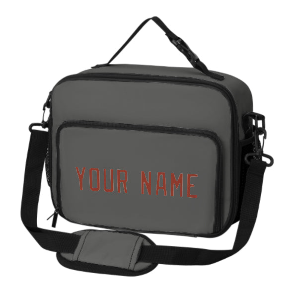 Maßgeschneidertes Dunkelgrau Coral Red Lunch-Tasche