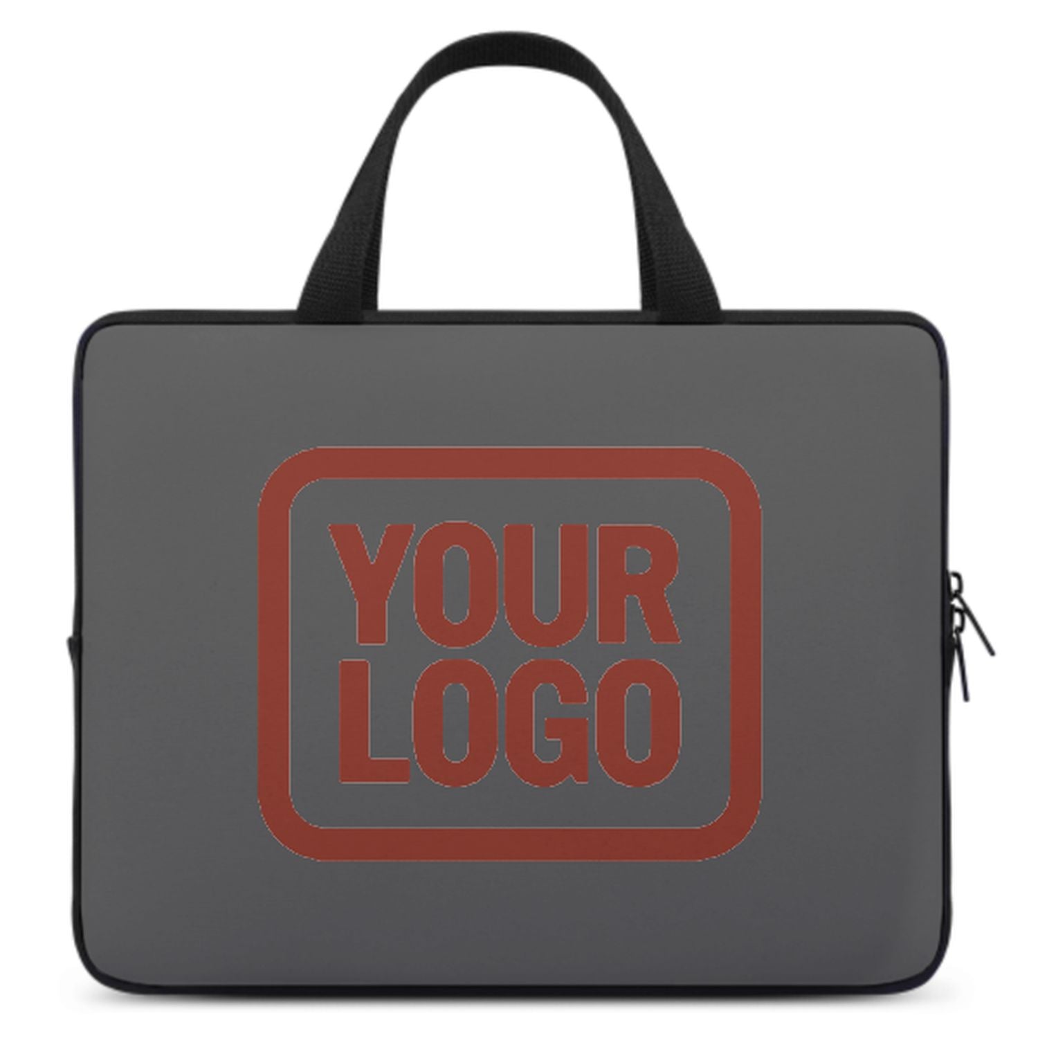 Borsa per laptop personalizzata grigio scuro corallo rosso