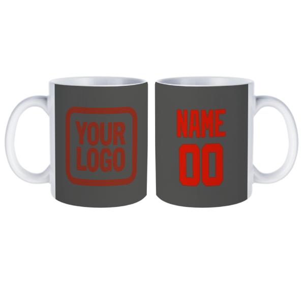 Tazza personalizzata grigio scuro arancione rossa