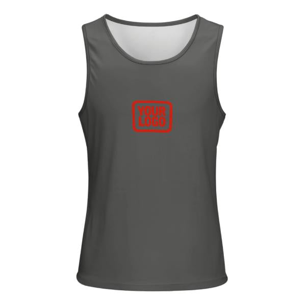 Maßgeschneidertes Dunkelgrau Orangerot Herren Tanktop