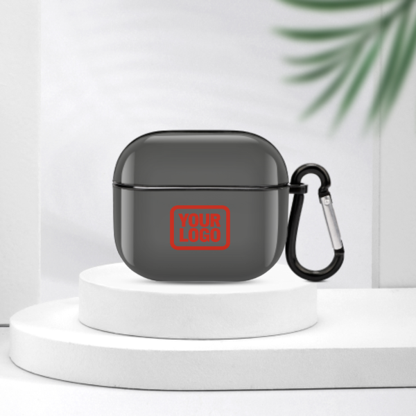 Maßgeschneidertes Dunkelgrau Orangerot AirPods-Hülle (3. Generation)