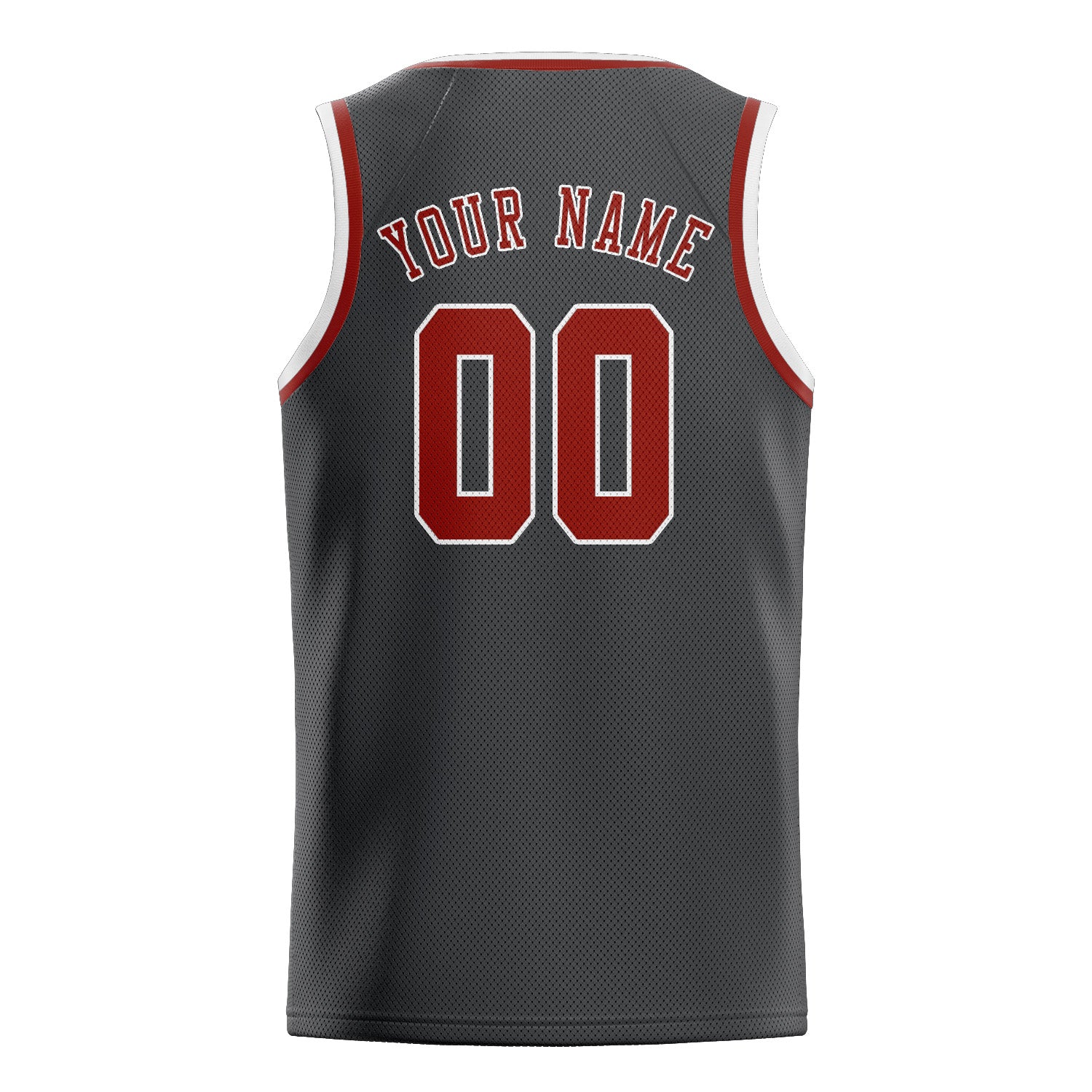 Benutzerdefiniertes Professionelles Dunkelgrau Korallenrot Basketballtrikot