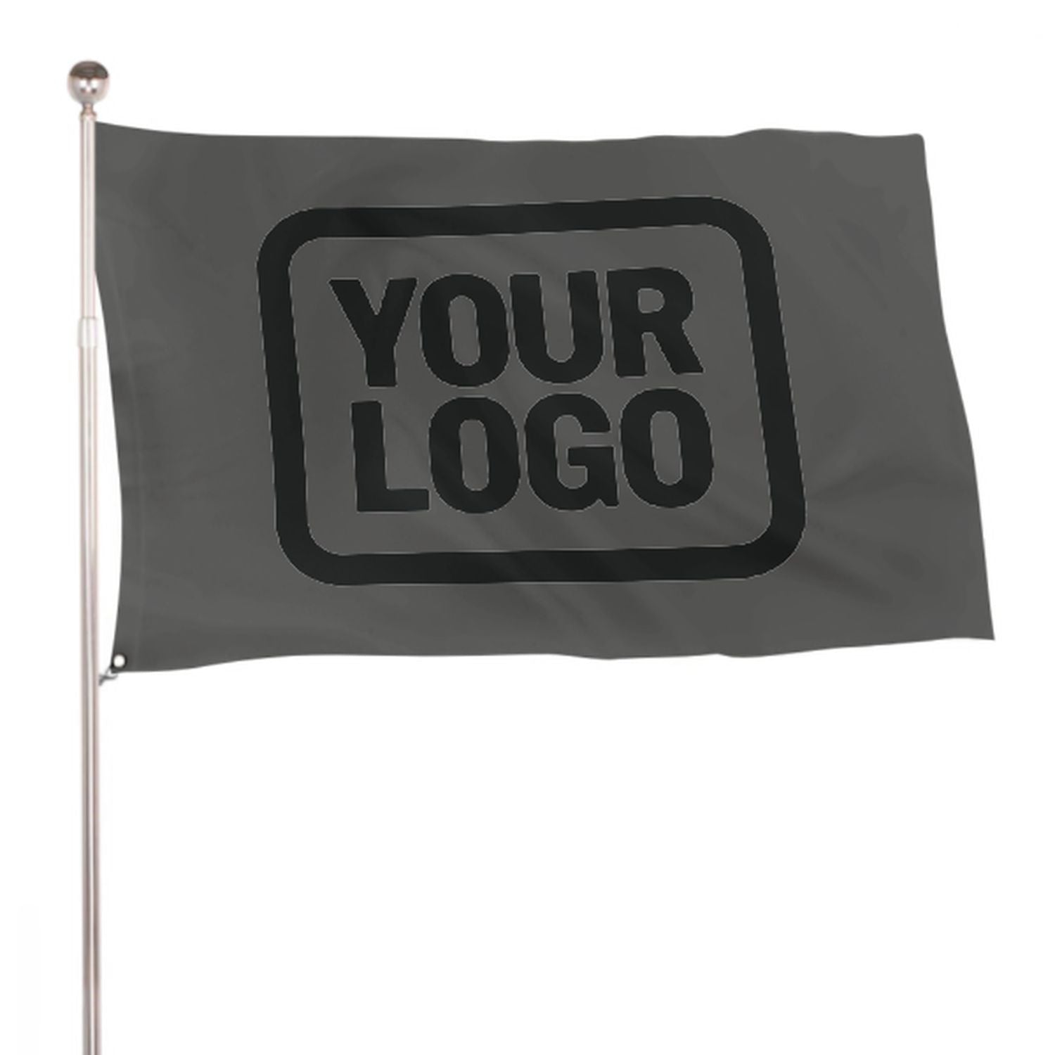 Maßgeschneidertes Dunkelgrau Schwarz Flagge