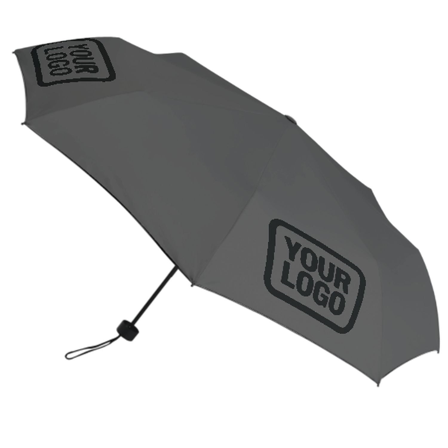 Maßgeschneidertes Dunkelgrau Schwarz Automatik-Regenschirm
