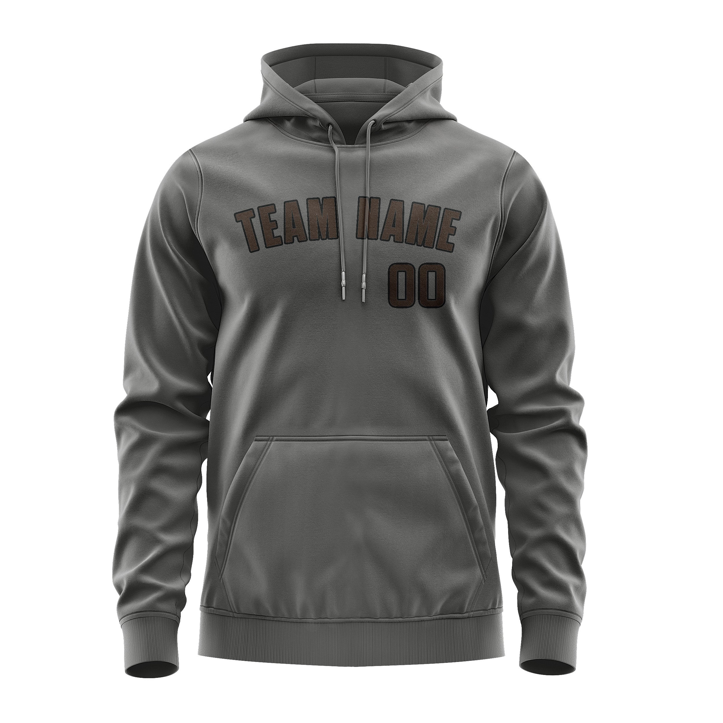 Maßgeschneidertes Dunkelgrau Braun Hoodie