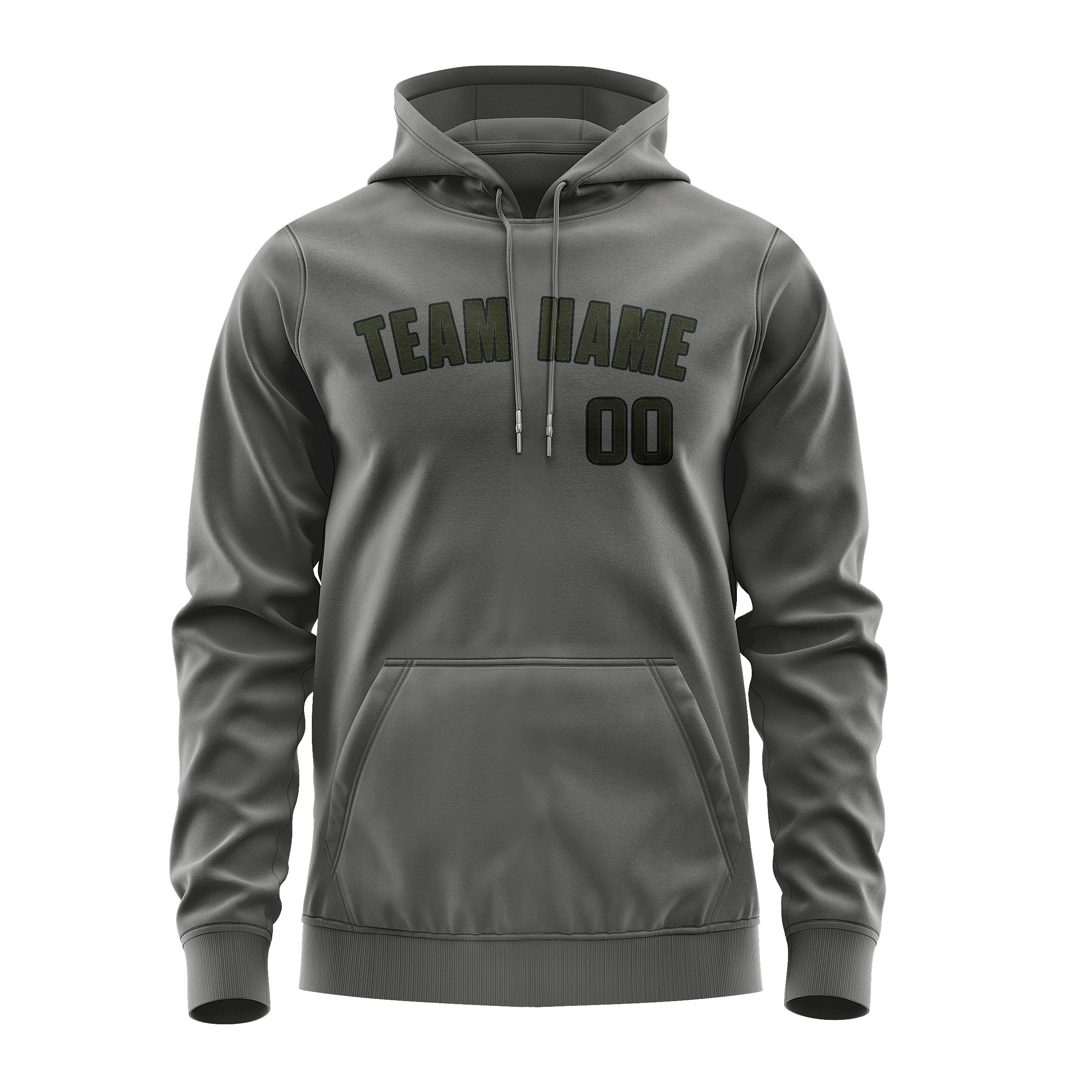 Maßgeschneidertes Dunkelgrau Dunkles Oliv Hoodie