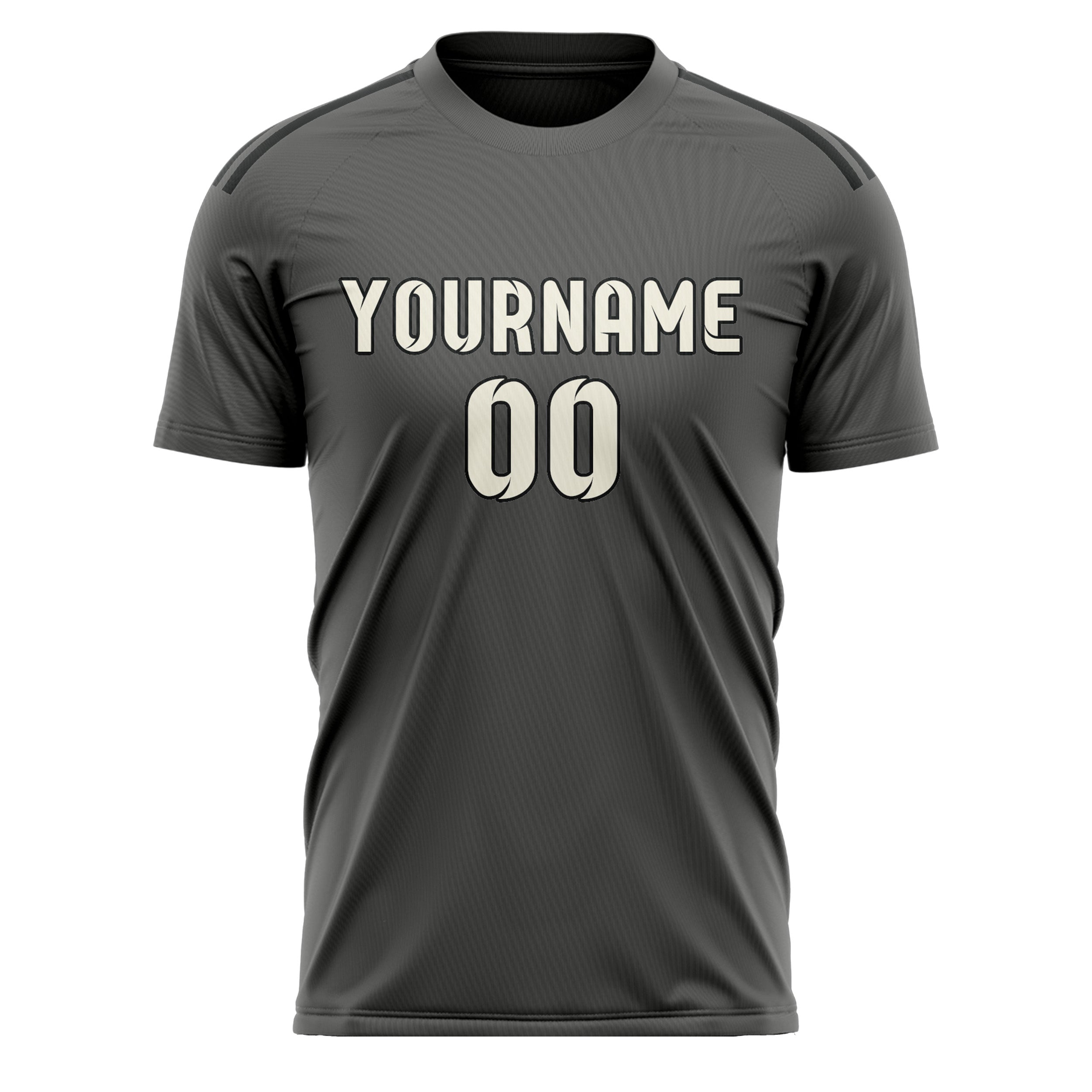 Benutzerdefiniertes Professionelles Dunkelgrau Beige Fußballtrikot